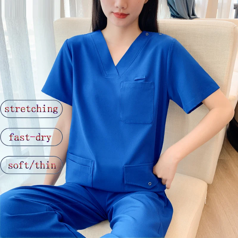 Stretching Medical Uniform Plug Size Nurse Clothes Women Workwear Fast