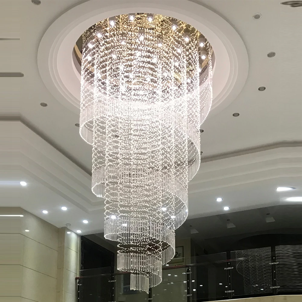 Lustre de Cristal Luzes do Lobby Espiral Design Moderno Hotel 220v Penth Piso Led Hanglamp Ac110v 5 Computers & Electronics