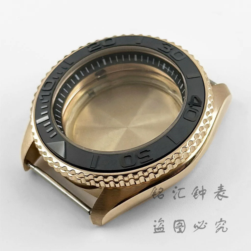 ピンクゴールドの時計ケース,ベゼルと傾斜したベゼル,42mm, 007 009