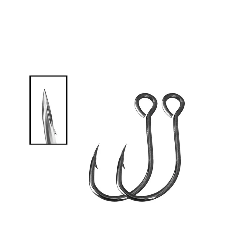 100500PcsBigEyeFishingHooksHighCarbonSteelSingleCrankInline
