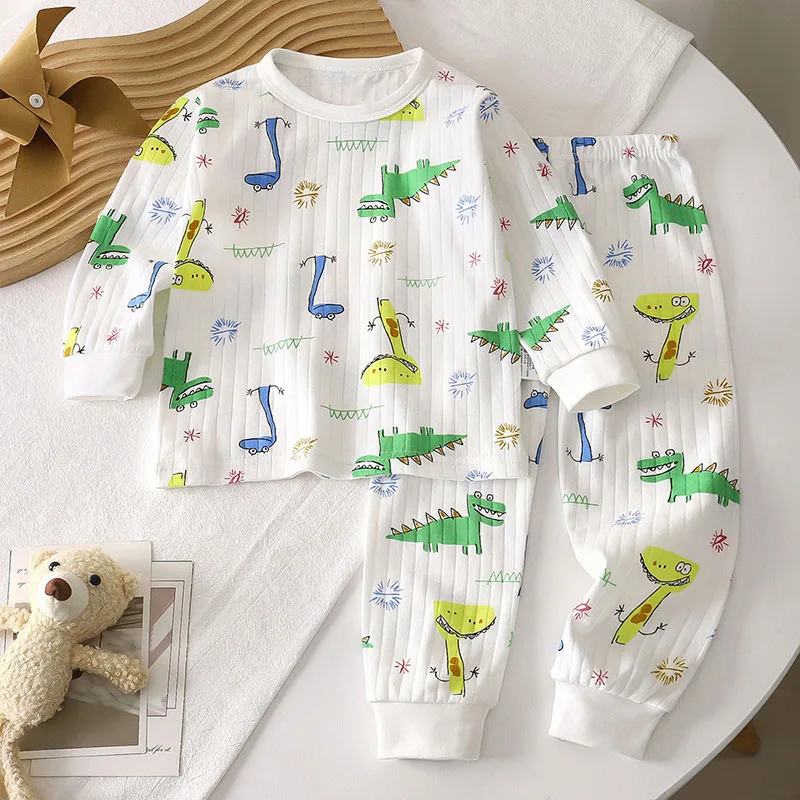 Cotton Kids Sleepwear Set Cartoon Patterns