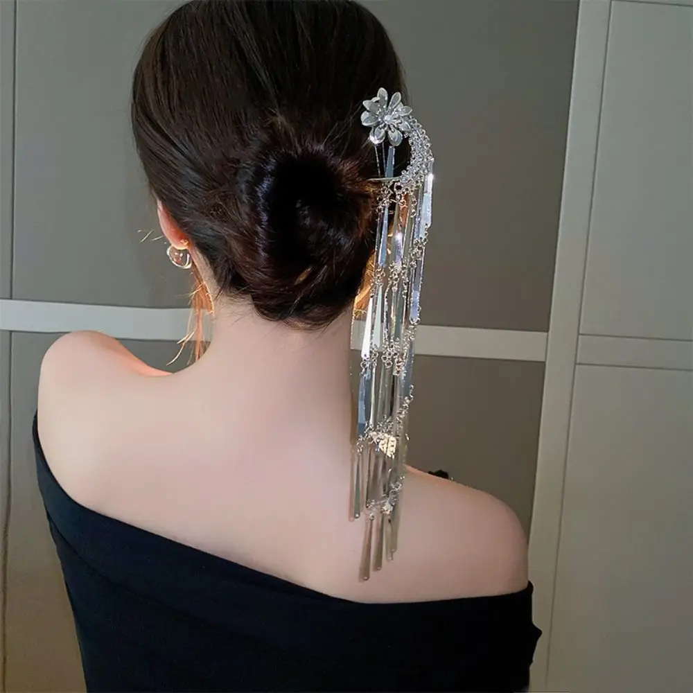 

Жемчужная U-образная шпилька для волос, винтажная Шпилька с кисточками, Шпилька для волос Hanfu, палочки для еды, аксессуары для волос, женская шпилька для волос в китайском стиле