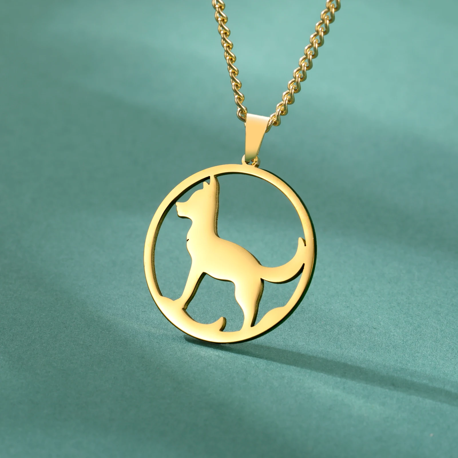Unift Cute Dog Puppy Pendant Necklaces for Women Girl Stainless