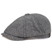 Male Ivy Hat Big Head Man Autumn and Winter Newsboy Cap Top Grade Beret Caps 5