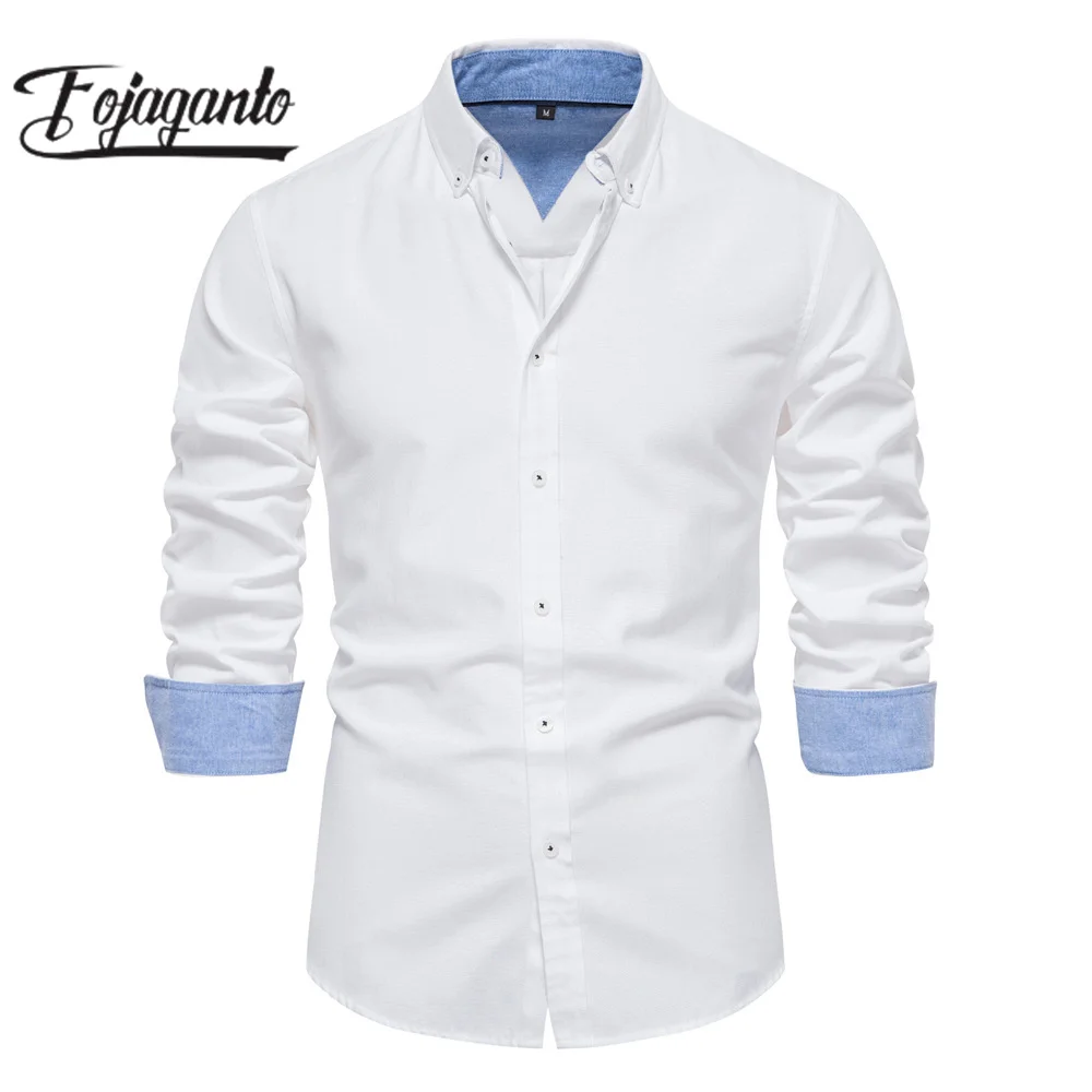 

FOJAGANTO 2023 Outdoor Casual Shirt For Men Solid Color Slim-Fit Shirt With High Quality Design Selling Fashion Shirt For Men