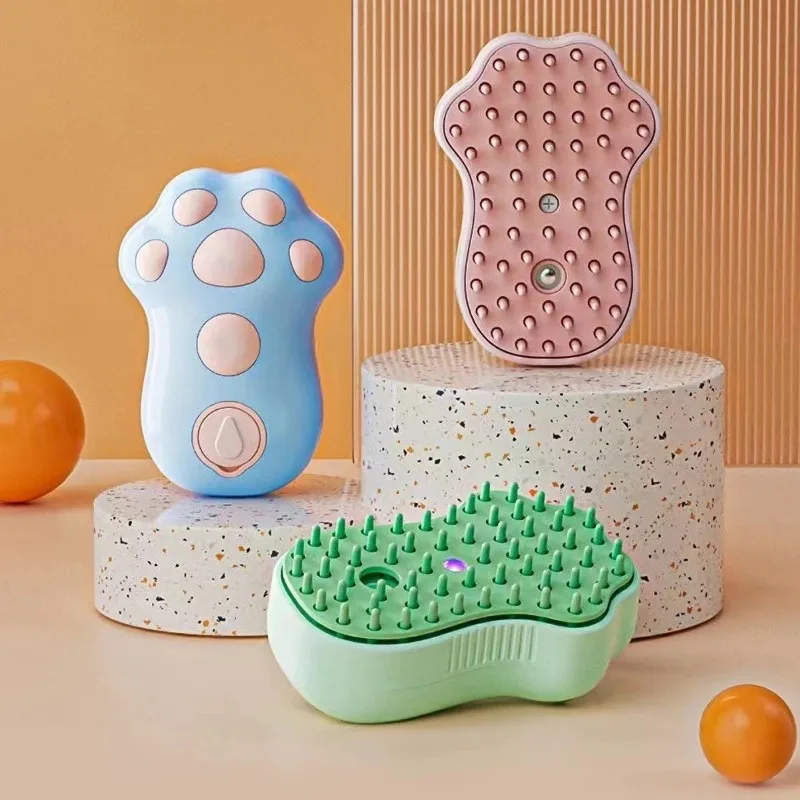 3 in 1 Steamy Pet Hair Brush Multifunction Steaming Grooming Brush Rechargeable Cat Mist Brush for Long/Short Hair Cats