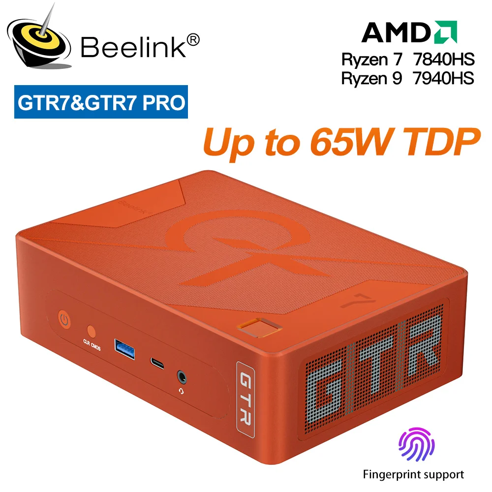 BeelinkGTR7 Pro Gaming Mini PC, Ryzen 9 7940HS, Até 65W, Suporte TDP