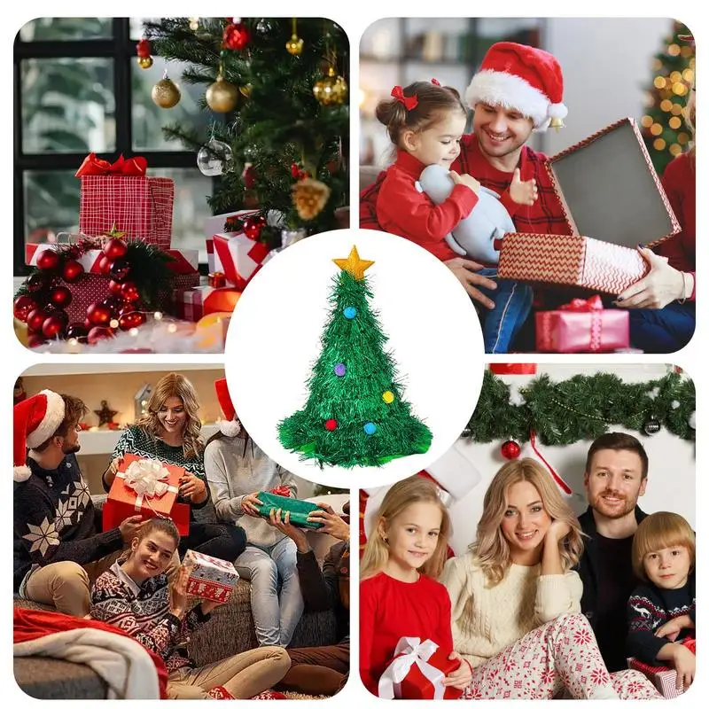 Christmas Tree Hats 47cm/18.5inch Party Hat Winter Holiday Decorations for Festive Party Supplies