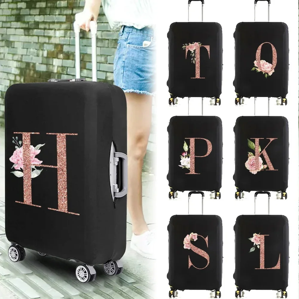 Portable Thick Elastic Luggage Protective Cover Simplicity Dust Cover Anti-Scratch Protective Rose Gold Print Travel Accessories