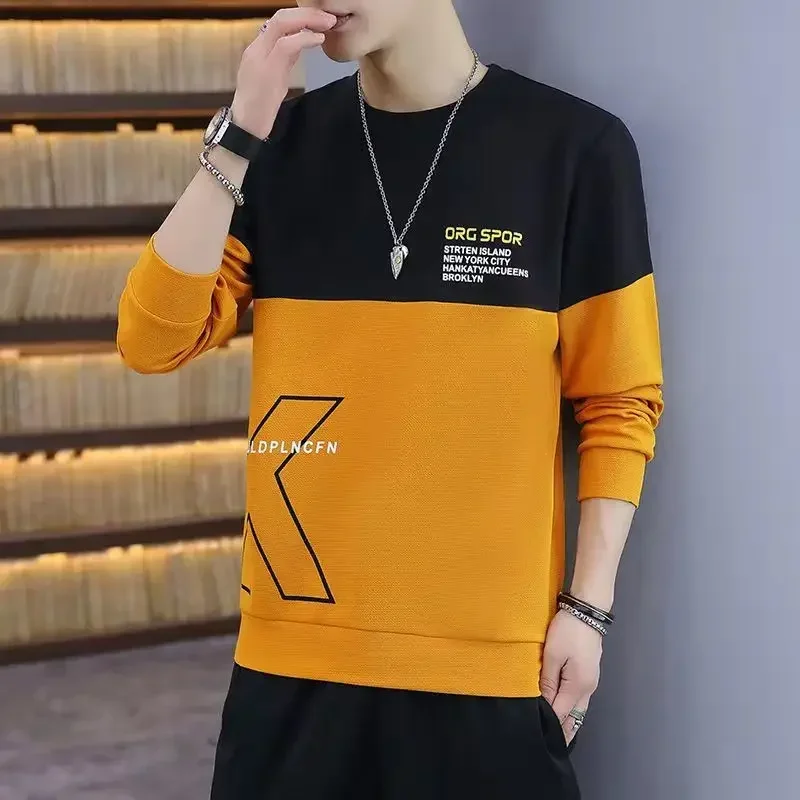 

T Shirt for Man Spliced Men's Clothing Printed Top Pullover Sweatshirts New with Free Shipping Harajuku Fashion Emo High Brand F