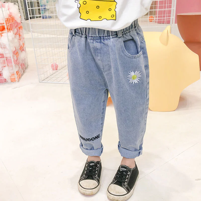 

Girl Leggings Kids Baby Long Jean Pants Trousers 2022 Flowers Spring Autumn Toddler Outwear Cotton Comfortable Children Clothing