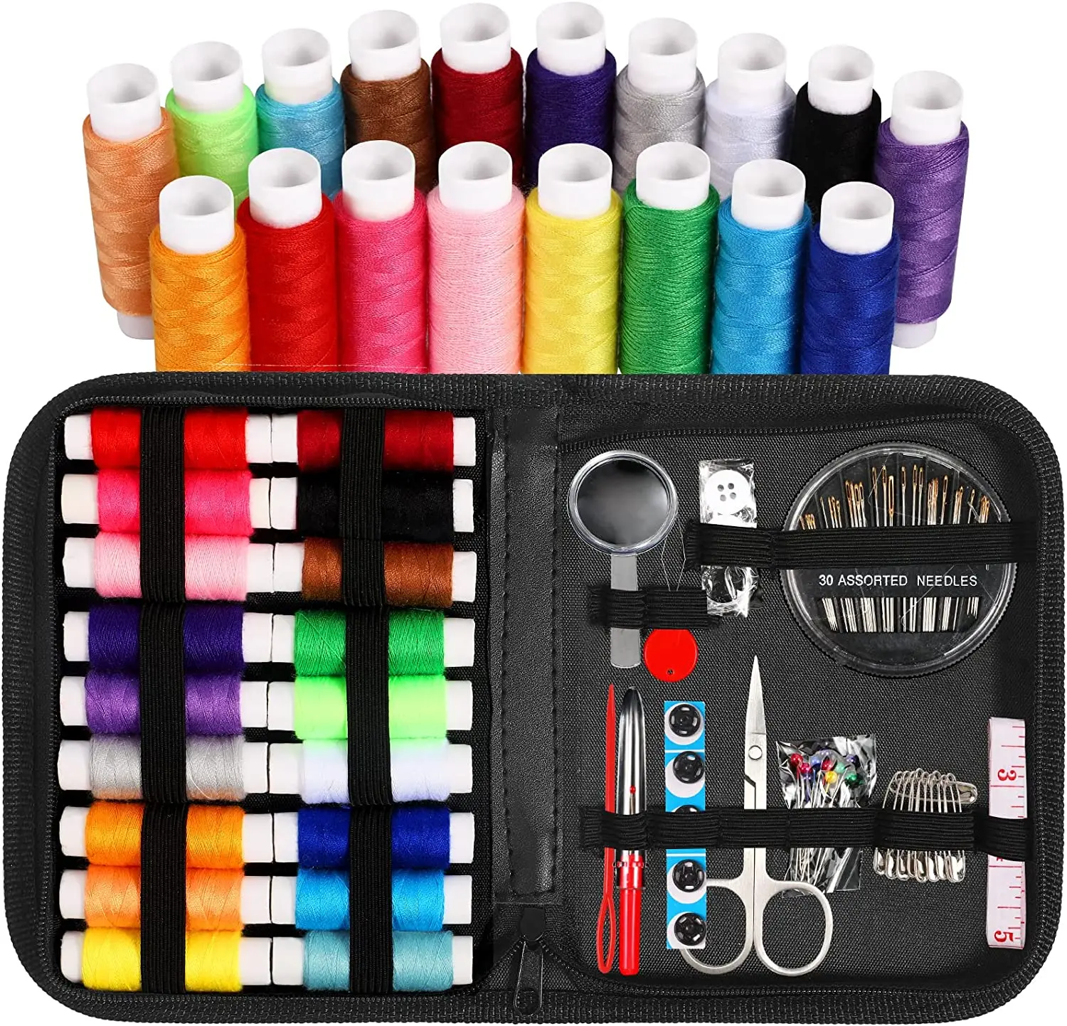 Sewing Kit Compact and Portable for Beginners and Professionals Includes Needles Thread Scissors Other Essential Access