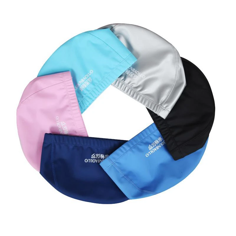 Waterproof PU Fabric Swim Cap Swimming Pool Accessories Water Sport Protect Ear Long Hair Bath Hat Plus Size for Men Women Adult 3
