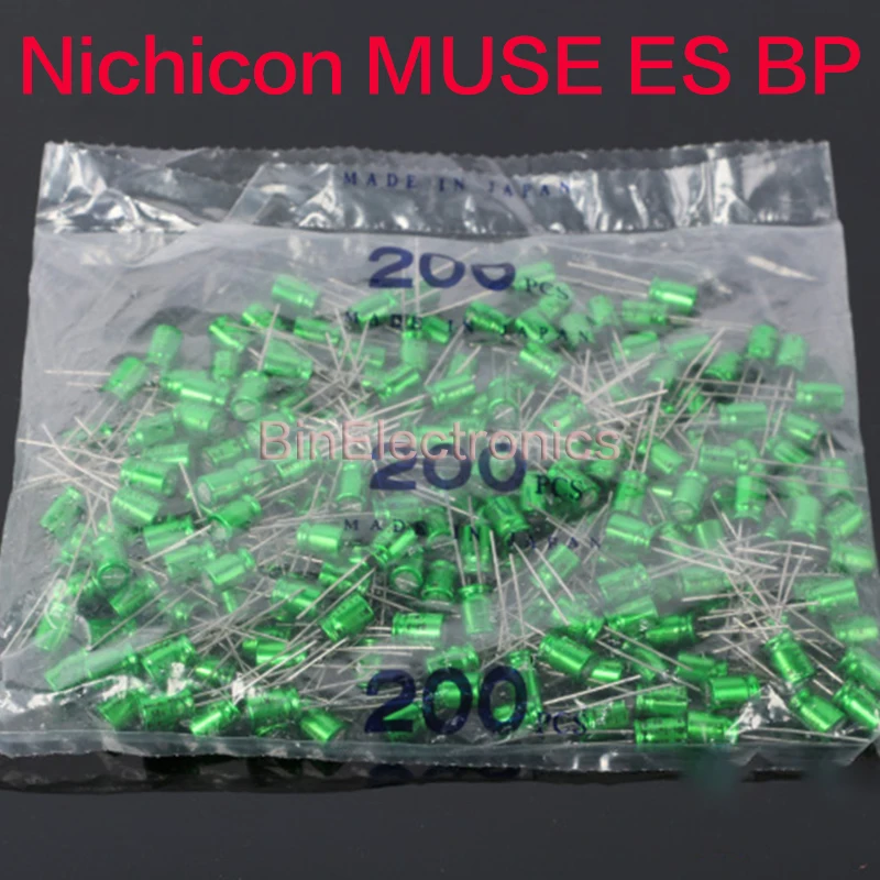 Nichicon MUSE-Capacitor de áudio Bipolar HiFi, BP ES Bi Nonpolar Nonpolar, 4.7uf 10uf 22uf 47uf 100uf 25V 50V pés de cobre, 10pcs por lote