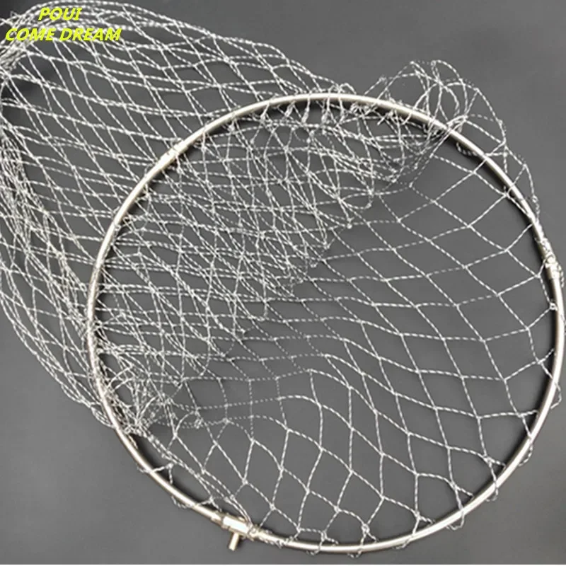 Solid Stainless Steel Ring Strong Nylon Line D40cm-60cm Landing Net of Head Fishing  Net Fishing Network Turck Net Dipneting - AliExpress