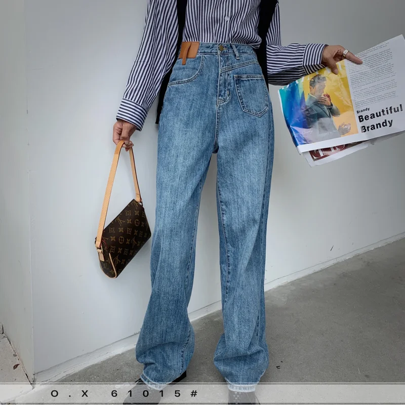 

Fashion Wide y2k Leg Pants Women's Jeans Women's Autumn and Winter New Casual Loose Korean Style High Waist Ladies