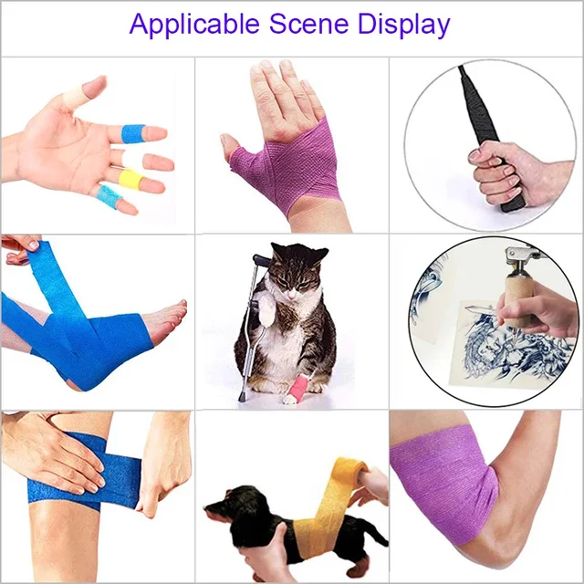 1/6/12/24/32 Red Gauze motion Bandage Self-adhesive Breathable Elastic Bandages for Sports Fixing Finger Wrist Leg 5