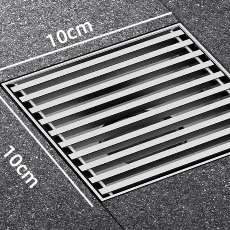 ท่อระบายน้ําชั้นขนาดใหญ่ 304 สแตนเลส 12/15/20 ซม.สแควร์ Linear ห้องน้ําท่อระบายน้ําชั้นลานกลางแจ้งขนาดใหญ่เส้นผ่านศูนย์กลางท่อระบายน้ํา 1