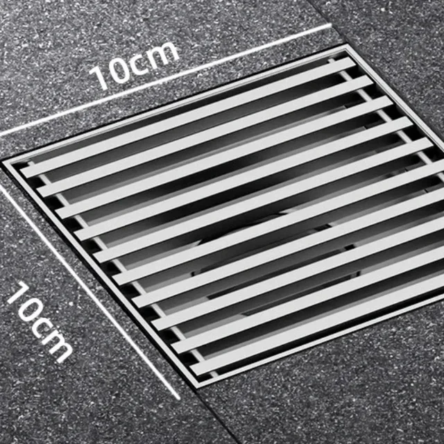ท่อระบายน้ําชั้นขนาดใหญ่ 304 สแตนเลส 12/15/20 ซม.สแควร์ Linear ห้องน้ําท่อระบายน้ําชั้นลานกลางแจ้งขนาดใหญ่เส้นผ่านศูนย์กลางท่อระบายน้ํา 1