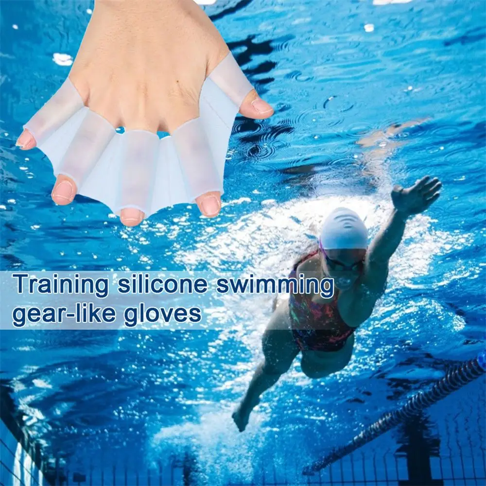 Water Sports Silicone Finger Wear Swim Pool Paddles for Diving Finger Webbed Hand Finger Fin Swimming Flippers Hand Web