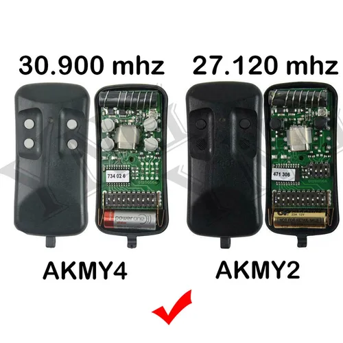 ALLMATIC 원격 제어 복제, 차고 게이트, 26.995MHz, 27.120MHz, 30.875MHz, 40.685MHz, AKMY2, AKMY4, AKMY2R 4