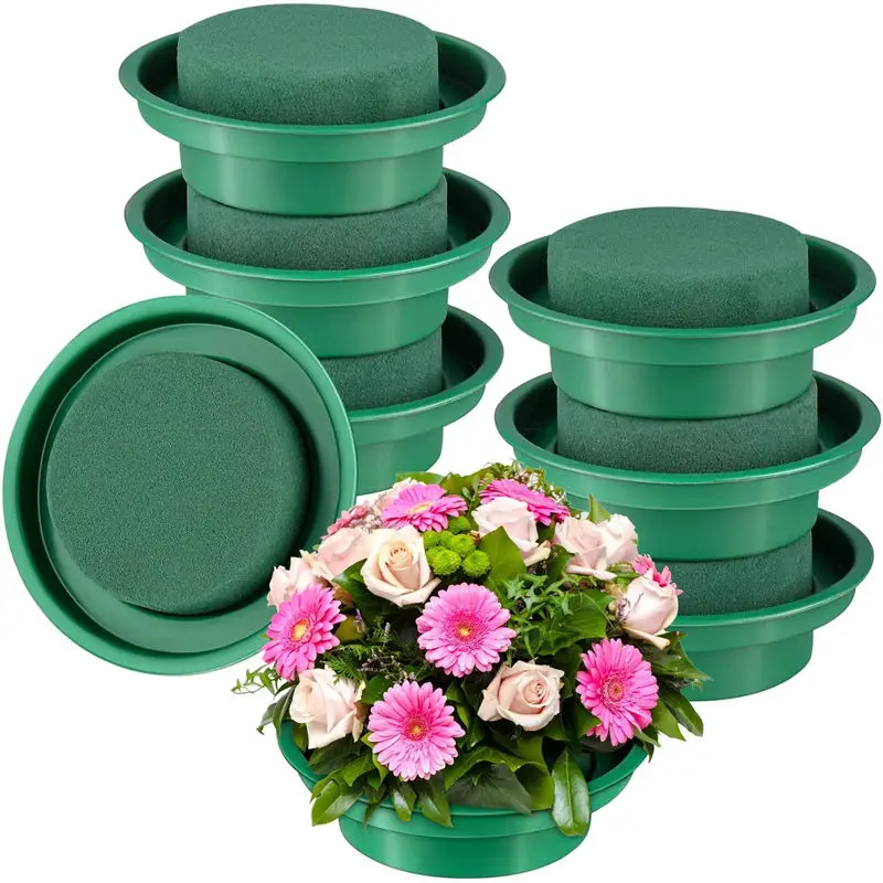 1/3/6 Pcs DIY Flower Arrangement Kit Green Round Wet Floral Foam, Wedding Aisle Flowers, Party