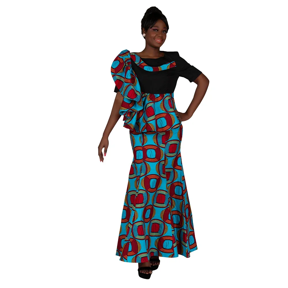 African Dresses For Women Fashion Design New African Bazin Fashion Design  Dress Long Dress With Scarf African Clothes Wy2347 - Africa Clothing -  AliExpress