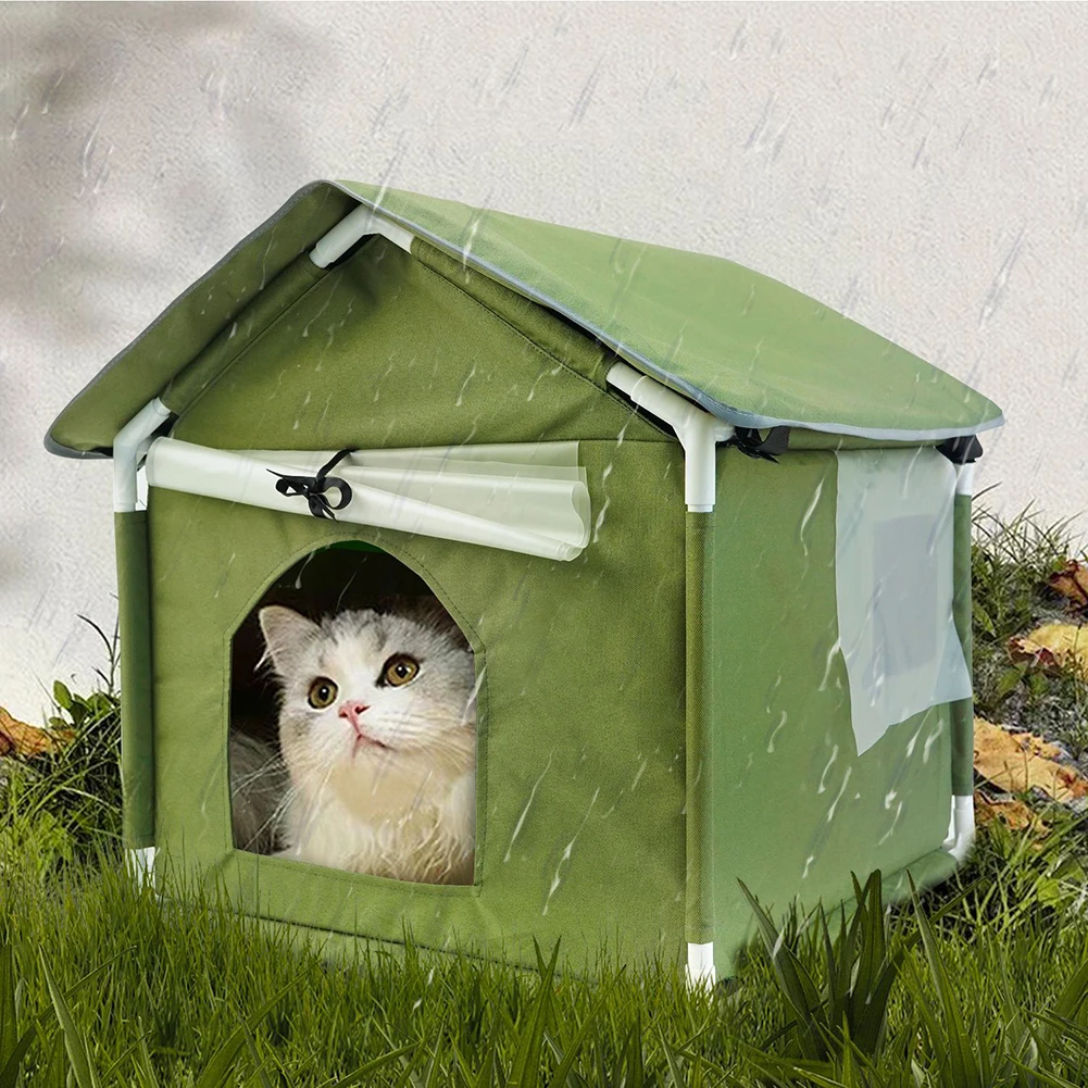 

SWEETHOME PET Cat House Outdoor Weatherproof Foldable Cat Shelter With Removable Mat For Feral Cats Dogs Small PET