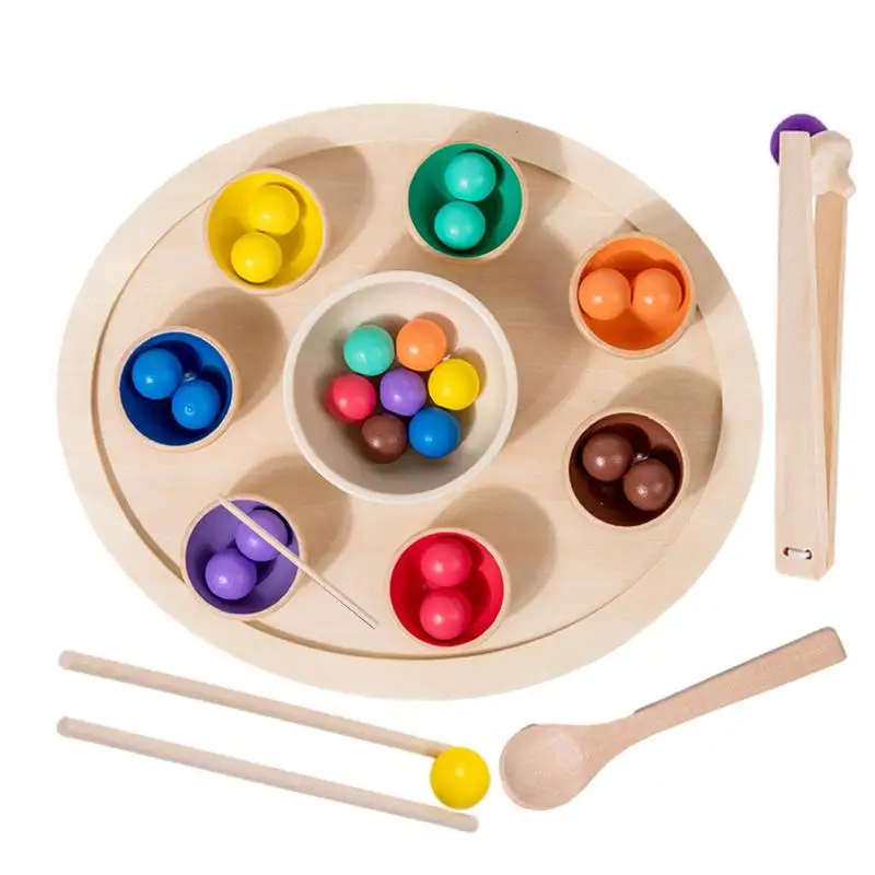 

Children's Color Classification Toys Wooden Color Matching Toy Multi-Purpose Learning Toy For Outdoors Travel And School