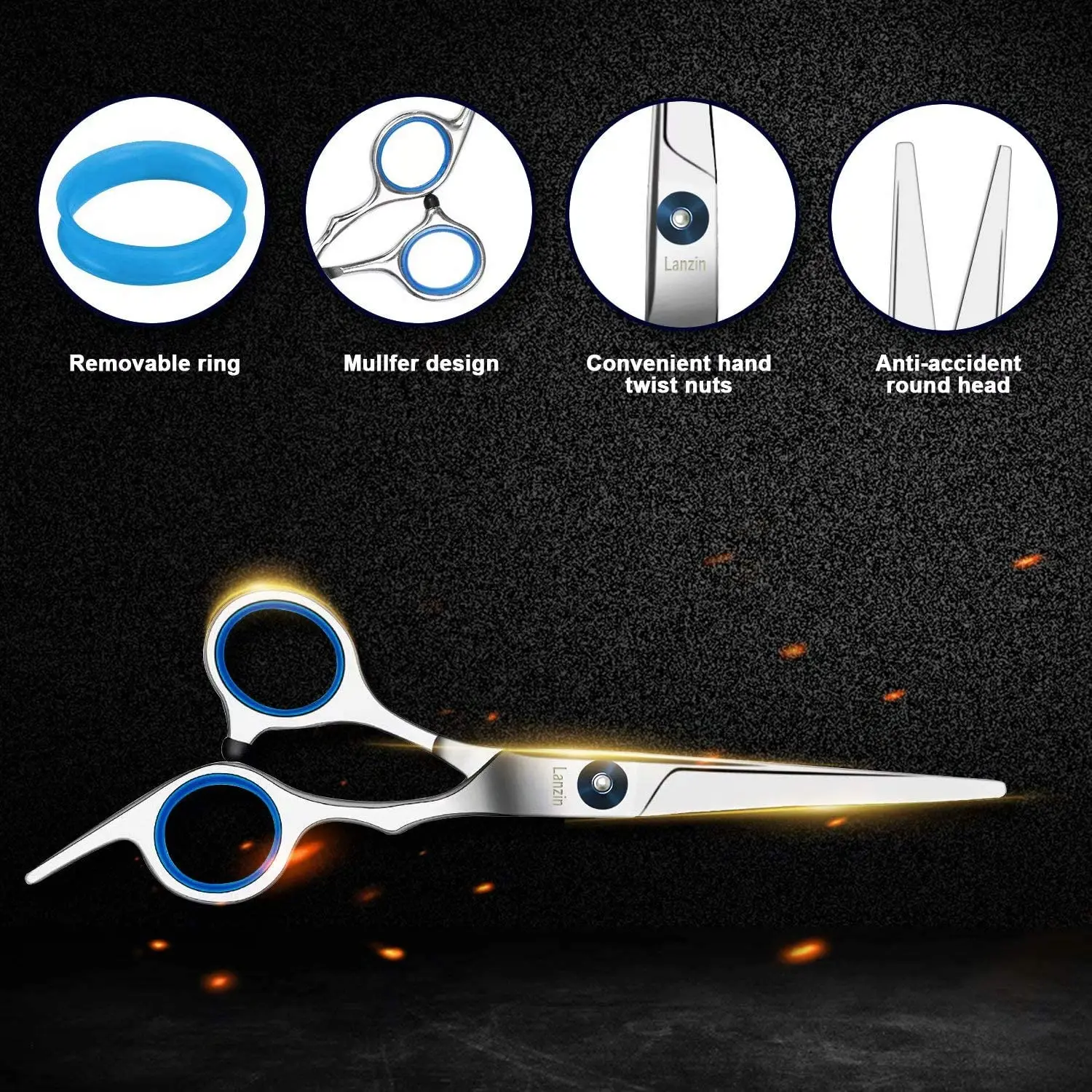 

Scissors Set Barber Professional Hair Cutting Hair Scissor Hairdressing Shears Hair Comb Stainless Steel Kit Women Men