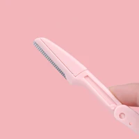 Karsyngirl 3pcs Fold Eyebrow Trimmer Scissors Hair Remover Eyebrow Comb Razor Eyebrow Clip Makeup Tools Face Razor for Women 2
