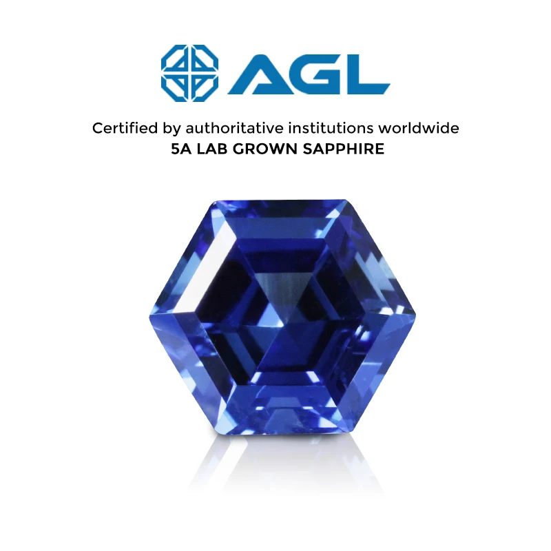 

Royal blue Lab Sapphire Fine Jewelry Gemstones Custom Various Shapes Gems 5A Grade Hexagon Lab Grown Sapphire