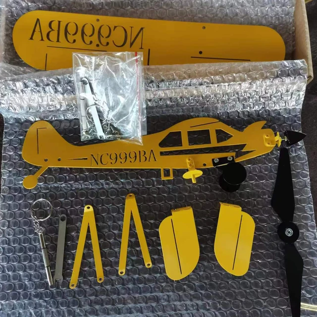 3D -S Szélű Fonó Sík Fémrepülőgép Időjárási Lapát Kültéri Tető Irányjelző - Image 5