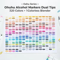 Ohuhu Oahu 320-цветный набор маркеров, спиртовые художественные маркеры, двойные наконечники, фетровая ручка, эскиз, рисунок, граффити, манга, школьные художественные принадлежности — изображение 6
