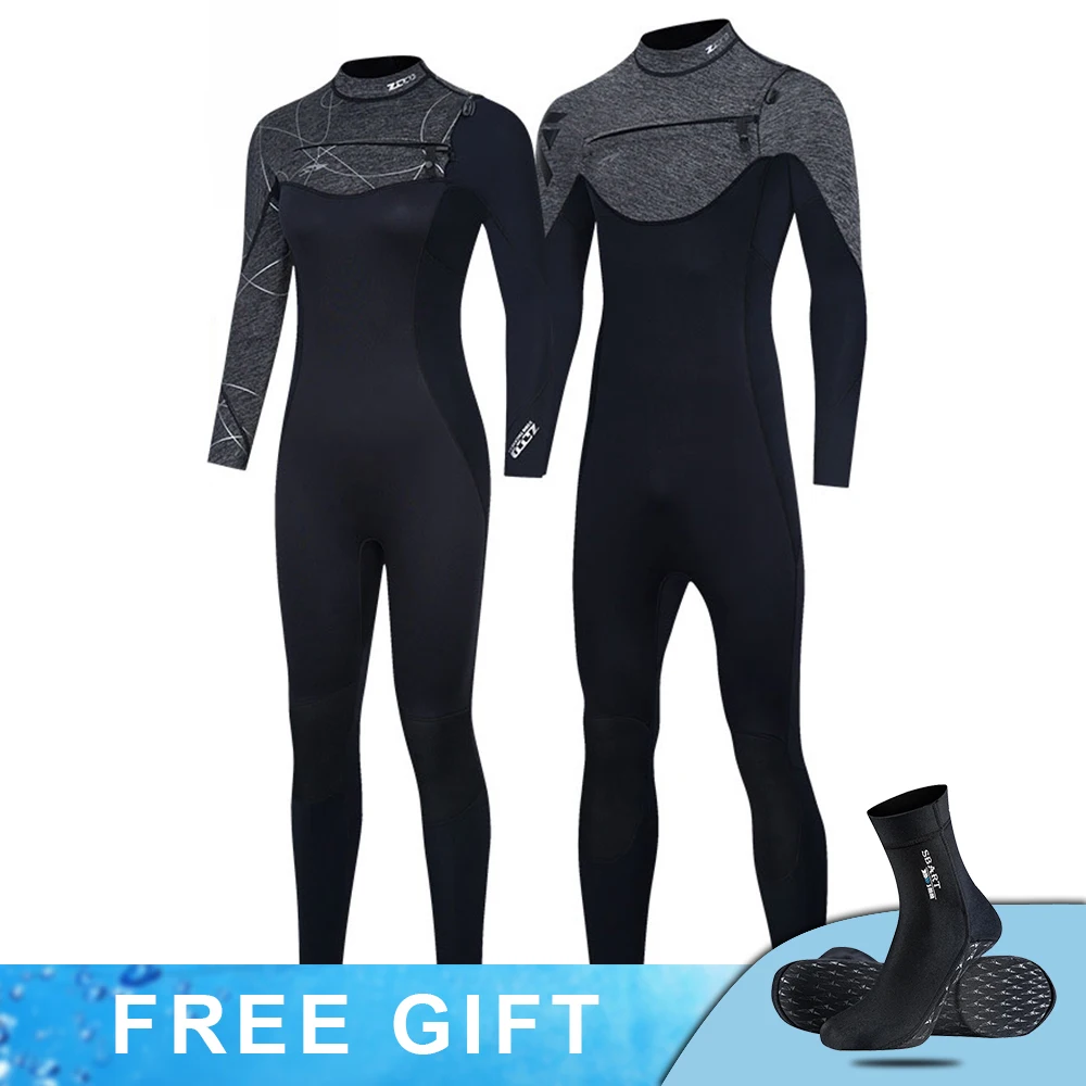 

3MM Neoprene Wetsuit Men Women Surf Suit Swimsuits Spearfishing Scuba Diving Suit Snorkel Kitesurf Swimwear Winter Warm Clothes