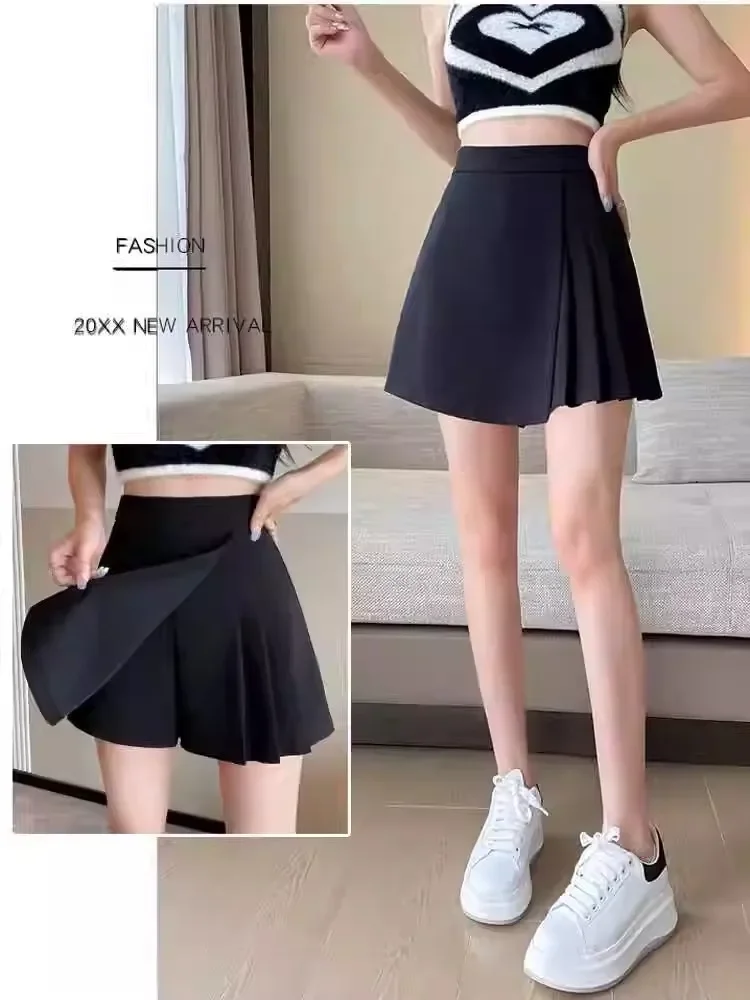 Gray pleated skirt - image 16