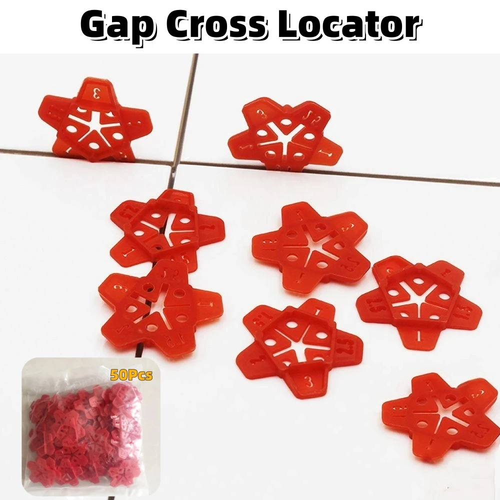 Tile Spacers for Renovation 50Pcs Plastic Wall Tiles Gap Cross Locator Reusable Floor Wall Leveling Device 5-in-1 Multi-purpose Crosses
