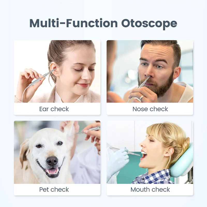 Digital Otoscope with 4.5 Inches 1080P 3.9mm Ear Camera with 6 LED Lights Ear Wax Removal Tool with 32GB Card For Child Adults 6