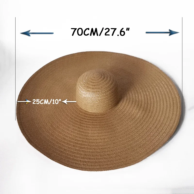 Summer Beach Sun Hats for Women Oversize Straw Hat Large Wide Brim Foldable Sun Shade Travel UV Protection Foldable Cap 2