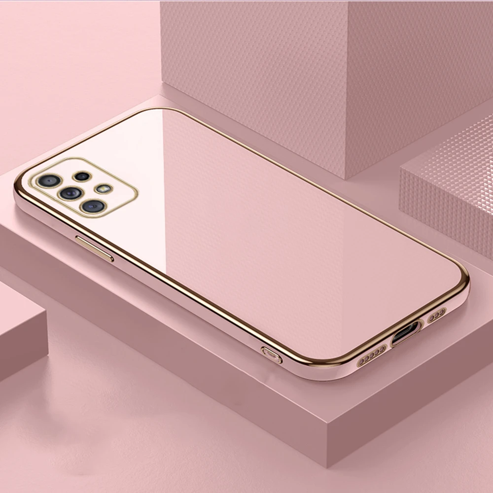 thumbnail image 1 of Luxury Plating Square Phone Case For Samsung S22 Ultra S23 S21 Plus s21 FE Case Cover For Galaxy S 21 S22 S20 FE Silicone Case, 1 of 5