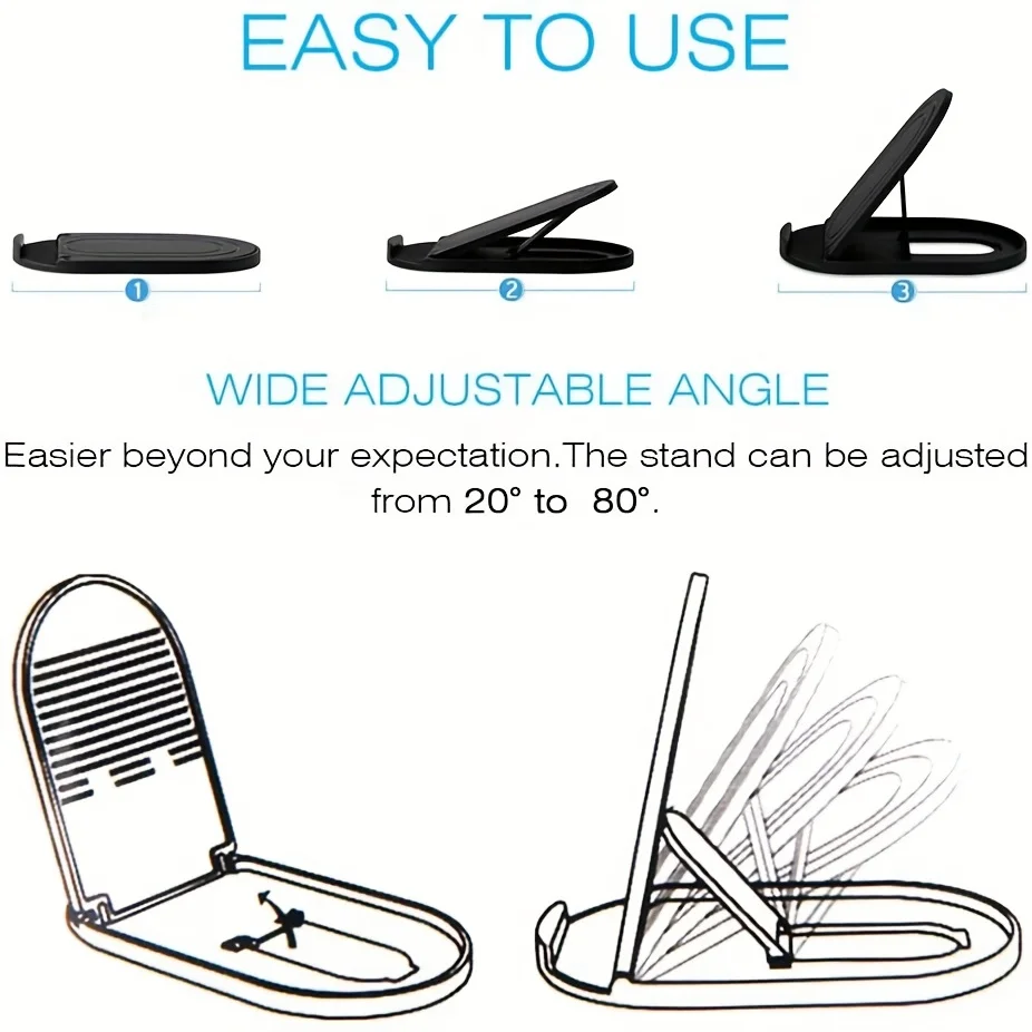 6-Color Foldable Plastic Phone and Tablet Stand - Universal Desktop Holder