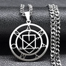 Amaymon Lucifer Stainless Steel Silver Necklace (50cm CS SR)