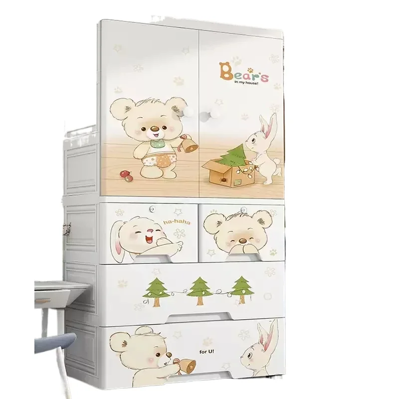 Armadio portaoggetti per bambini Extra-large in plastica larga 70 cm - immagine 6