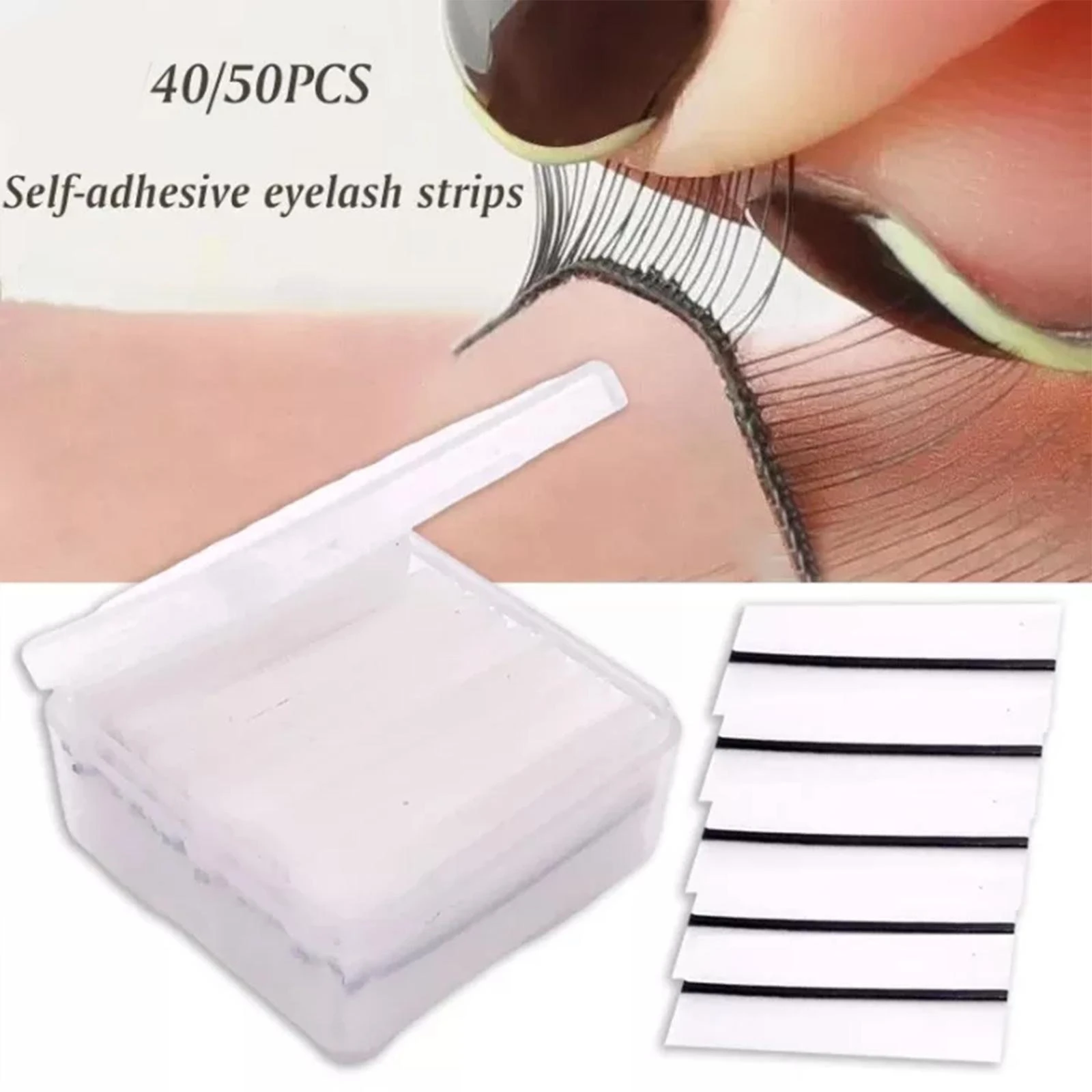 Self adhesive Eyelash Strips Glueless Eyelashes Natural Slender Eyelash