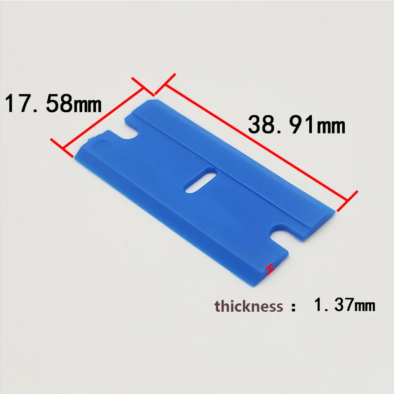 Car Sticker Remover 100Pcs Car Wrap Sticker Squeegee Label Clean Razor Glue Remover Window Glass Clean Scraper Double Edged Plastic Razor Blade