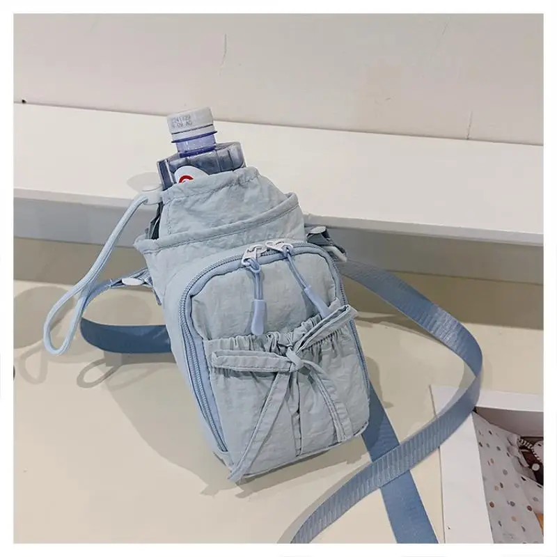 Bowknot Wasser Flasche Lagerung Tasche Kordelzug Wasserdichte Sport Schulter Tasche Tragbare Mit Riemen Telefon Beutel Tasse Zubehör – Detail 6