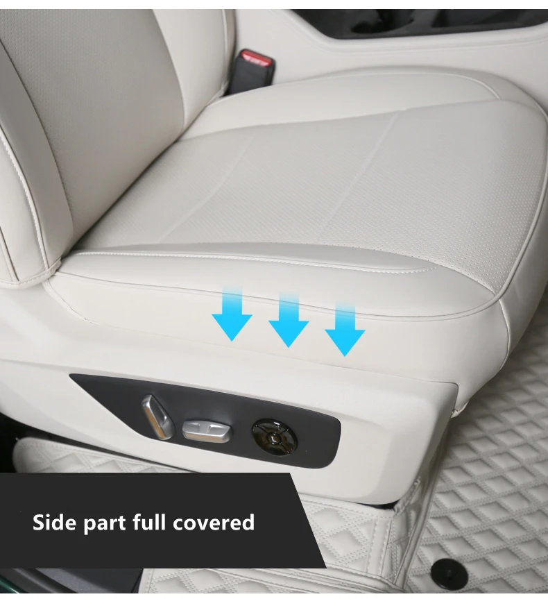 Customize fit for Car Seat Cover 2 or 3 rows with 5-8 Seats Leather Cover Mitsubishi Pajero Outlander Volvo XC40 XC60 XC90