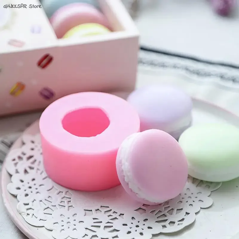 

3D Macaron Shape DIY Soap Grade Silicone Chocolate Mold Fondant Candy Soap Polymer Clay Crafting Mould Decorating Baking Tool 1X