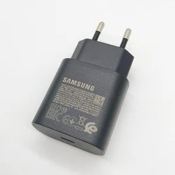 SAMSUNG 25W Super Fast PD Wall Charger with Type - C Cable - Only Black Charger