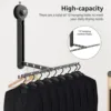 Folding Clothes Drying Rack Aluminium Alloy 12 Holes Wall Mounted Suction Cup Clothes Rack Laundry Hanger for Balcony Bathroom 4